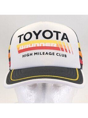 Toyota 4Runner High Mileage Club Trucker Hat Adjustable Foam Striped Mesh New